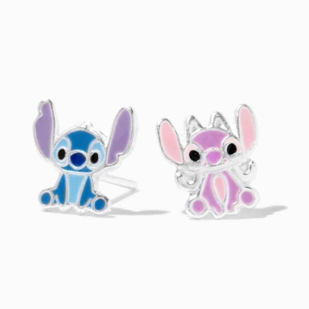 Disney Stitch & Angel Sterling Silver Earrings